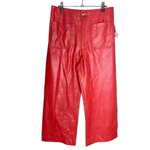 NWT Anthropologie‎ Maeve The Colette Faux Leather Crop Wide-Leg Pants Size 30 thumbnail 3