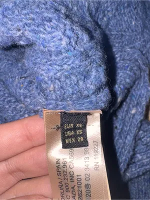 Massimo Dutti NWT Blue Italian Yarn Wool Knit Sweater - Size XS thumbnail 4