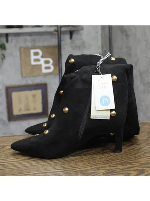 A New Day Womens Justice Boots Faux Suede Studded 94568942 Jet Black 7.5M thumbnail 7