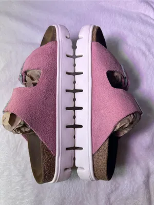 Papillio Pink Suede Double-Buckle Slide Sandals thumbnail 9