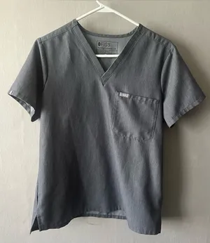 FIGS Catarina Scrub Top Gray Graphite V-Neck Medical Uniform Women’s M thumbnail 1