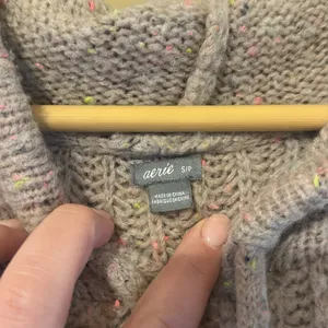 Aerie Hooded Knit Sweater Small Wool thumbnail 3