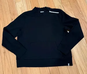 T by Talbots Sweatshirt Womens M Black Pullover Mock Neck Zip Kangaroo thumbnail 1