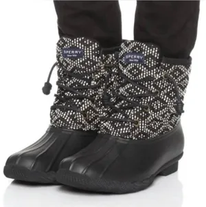 Sperry Top Sider Saltwater Duck Boots Tribal Print Women's Size 5.5 thumbnail 1