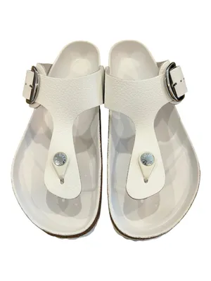 Birkenstock Gizeh Big Buckle White Leather Sandals Women’s 8 EU 39 Regular NIB thumbnail 8