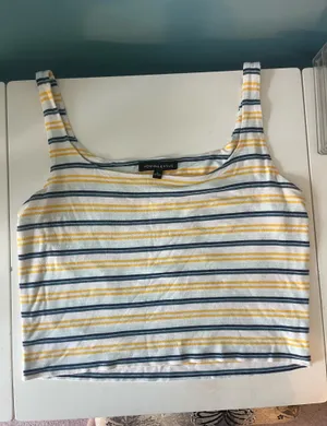 Kendall + Kylie Striped Tank Crop thumbnail 1