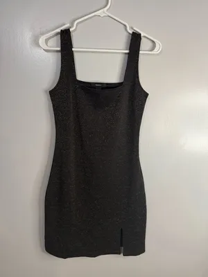 Forever 21 Black Sparkle Mini Dress with Subtle Slit Size Small thumbnail 10