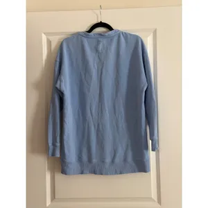 Aerie Light Blue Lace Up Oversized Pullover Sweatshirt XS thumbnail 4