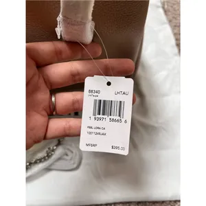 Coach Pebbled Lora Carryall Leather Shoulder Satchel in Taupe thumbnail 6