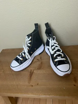 Rare Custom Converse Platform High Top Sneakers Black Brocade Size 7.5 NEW thumbnail 6