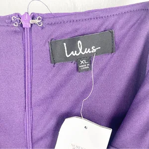 LULUS Great Things Purple Ruffled Trim High Neckline Bodycon Dress XL Party Boho thumbnail 3