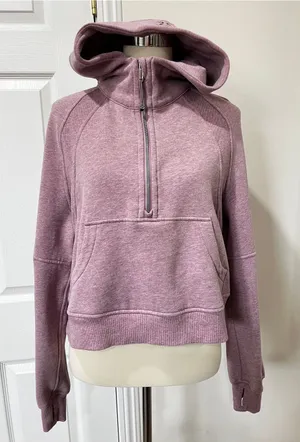 Lululemon Scuba Oversized Half-Zip Hoodie Heathered Pink Taupe Size XS/S Fleece thumbnail 1