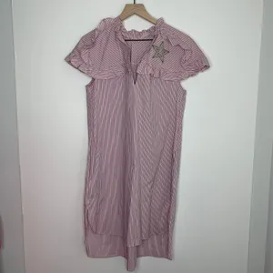 Sandro Striped Ruffled Cotton Rose Shirt Midi Dress Womens 2 thumbnail 3