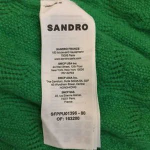 Sandro pointelle-knit sweater deep v neck green 0 thumbnail 9