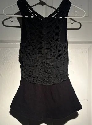 Free People Black Lace Tank Top thumbnail 1