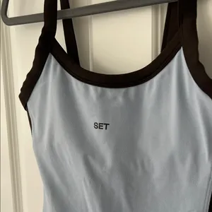 Set Active Contrast-Trim Light Blue Tank Top thumbnail 2