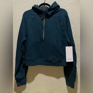 Lululemon NWT Scuba Oversized Half Zip Hoodie Indochine Blue Gold Size M/L thumbnail 9