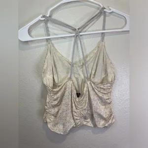 Urban Outfitters Out From Under Women’s Floral Cream Spaghetti Strap Top Size‎ L thumbnail 3