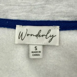 Wonderly Floral Embroidery Long Sleeve 1/4 Brushed Terry Sweatshirt Gray Women S thumbnail 5