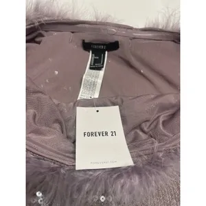 Faux Fur-Trim Sequin Crop Top by Forever 21, size small thumbnail 6