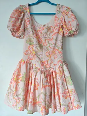 Mika & Gala Floral Puff Sleeve Mini Dress thumbnail 1