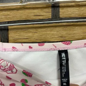 Hot topic Pink Strawberry Milk‎ Ruffle Two Piece Bikini Swimsuit Size XL thumbnail 7