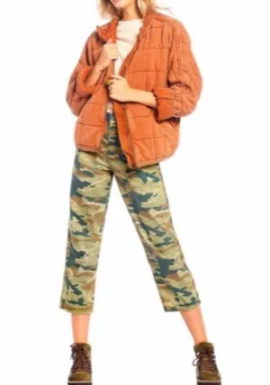 NWT Free People Remy Camo Print Wide Leg Crop pant thumbnail 3