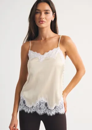 Abercrombie satin lace cami thumbnail 1