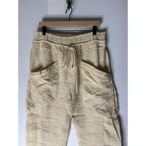 Free People Sweet Escape Pull On Pants yellow drawstring elastic waist small NWT thumbnail 3