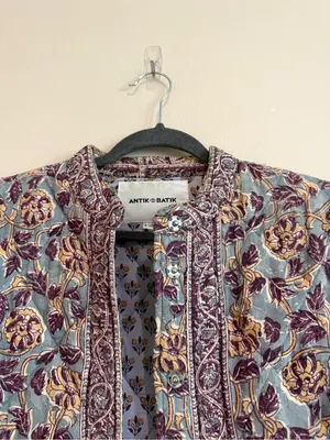 Anthropologie Antik Batik Jacket Quilted Cotton Floral Size Small thumbnail 8