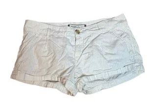 Y2K Vintage Abercrombie & Fitch White Striped Low rise micro shorts size 2 thumbnail 1