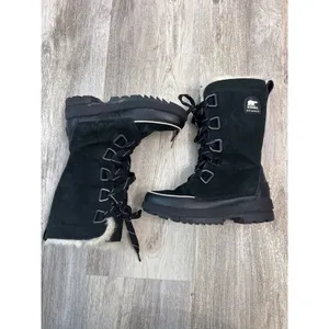 Sorel Torino II Tall Boots Waterproof Black Suede Faux Fur Womens Size 7‎ thumbnail 2