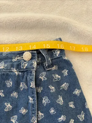 Vintage denim butterfly shorts size 18 32 Denim Floral Wrap Skort in Blue thumbnail 4