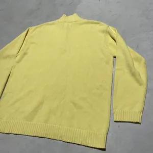 Polo Lauren Ralph Lauren Unisex 1/4 Zip Yellow Knit Cotton Sweater SZ XL Crest thumbnail 9