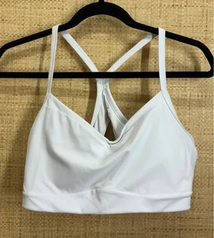 Athleta Strappy Racerback Sports Bra Women XL White Activewear Yoga Gym Top thumbnail 1