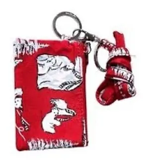 Vera Bradley Zip ID Case Beary Merry Red Polar Bear Wallet Keychain 14559-R90 thumbnail 1
