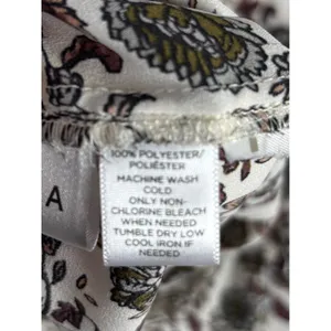 LOFT Black Cream Floral Button Down Blouse Small Office Workwear‎ Professional thumbnail 8