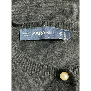 Zara Women's Black Long Sleeve Button Down Crew Neck Cardigan Sweater Top Sz S thumbnail 5