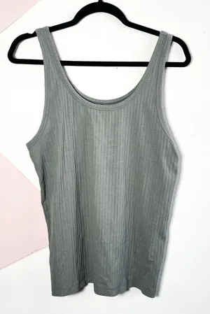 Aerie Tank Top Womens XL Blue‎ Ribbed Stretch Summer Casual thumbnail 1
