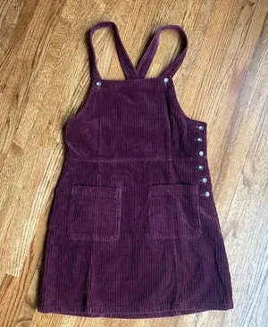 American Eagle Retro Corduroy Overalls Dress thumbnail 1