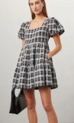 English Factory Tweed Babydoll Mini Dress Women's Size Medium Career Academia thumbnail 1