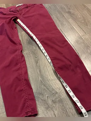 Hollister Jeans Womens 5R 27 Low Rise Skinny Pants Red Burgundy Stretch Y2K thumbnail 7