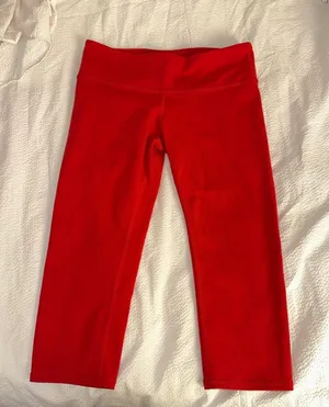 Alo Red Cropped Leggings Sz S thumbnail 1