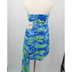 Runaway The Label Zayla‎ Mini Dress Blue Floral Strapless Ruched XXL NEW thumbnail 5