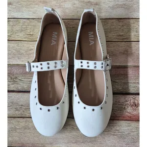 NWOT MIA Ulani Mary Jane Ballet Womens Off White Flats Casual Size 8.5M Grommet thumbnail 2