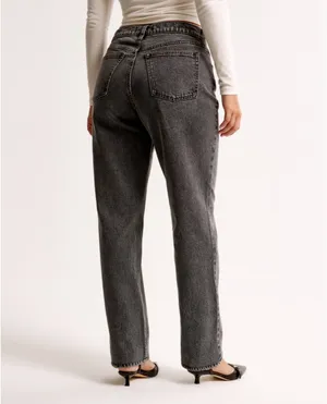 Abercrombie Curve Love Mid Rise 90s Straight Leg Jean thumbnail 7
