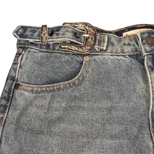 Austin Landing Denim Shorts Cutoff Frayed Western Filigree Buckle Boho Festival thumbnail 5