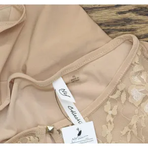 NWT Ny Collection Petites Keyhole Lace Trim Blouse Shirt Top Doeskin Brown PL thumbnail 6