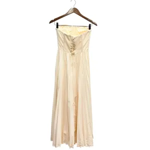 Showpo Lace Up Back Bustier Pleated Loretta Midi Dress in Cream size 4 thumbnail 5