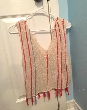 Lucky Brand Oatmeal Too With Orange And Blue Stripes thumbnail 1